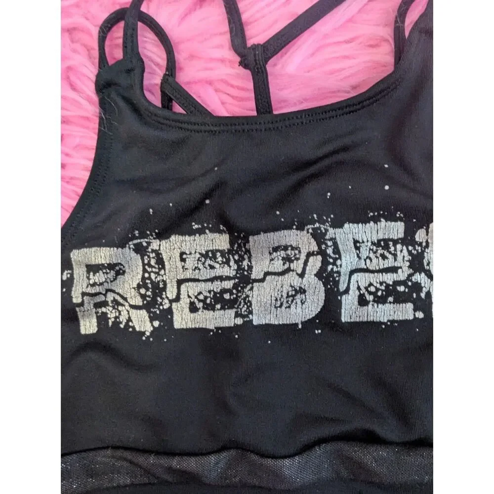 Rebel Black Girls' Active Matching Set - Crop Top & Shorts